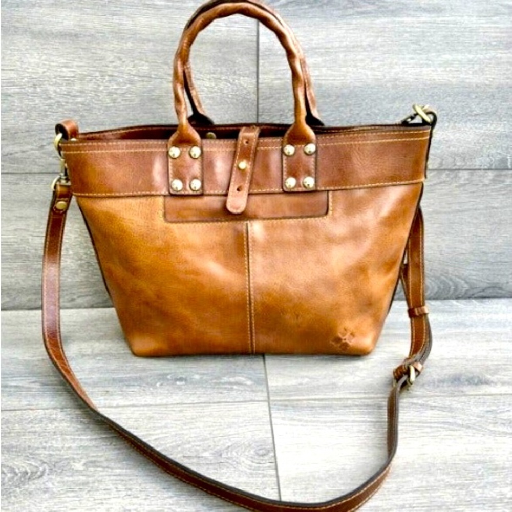 Beautiful Cognac Patricia Nash Analia Leather Handbag Tote